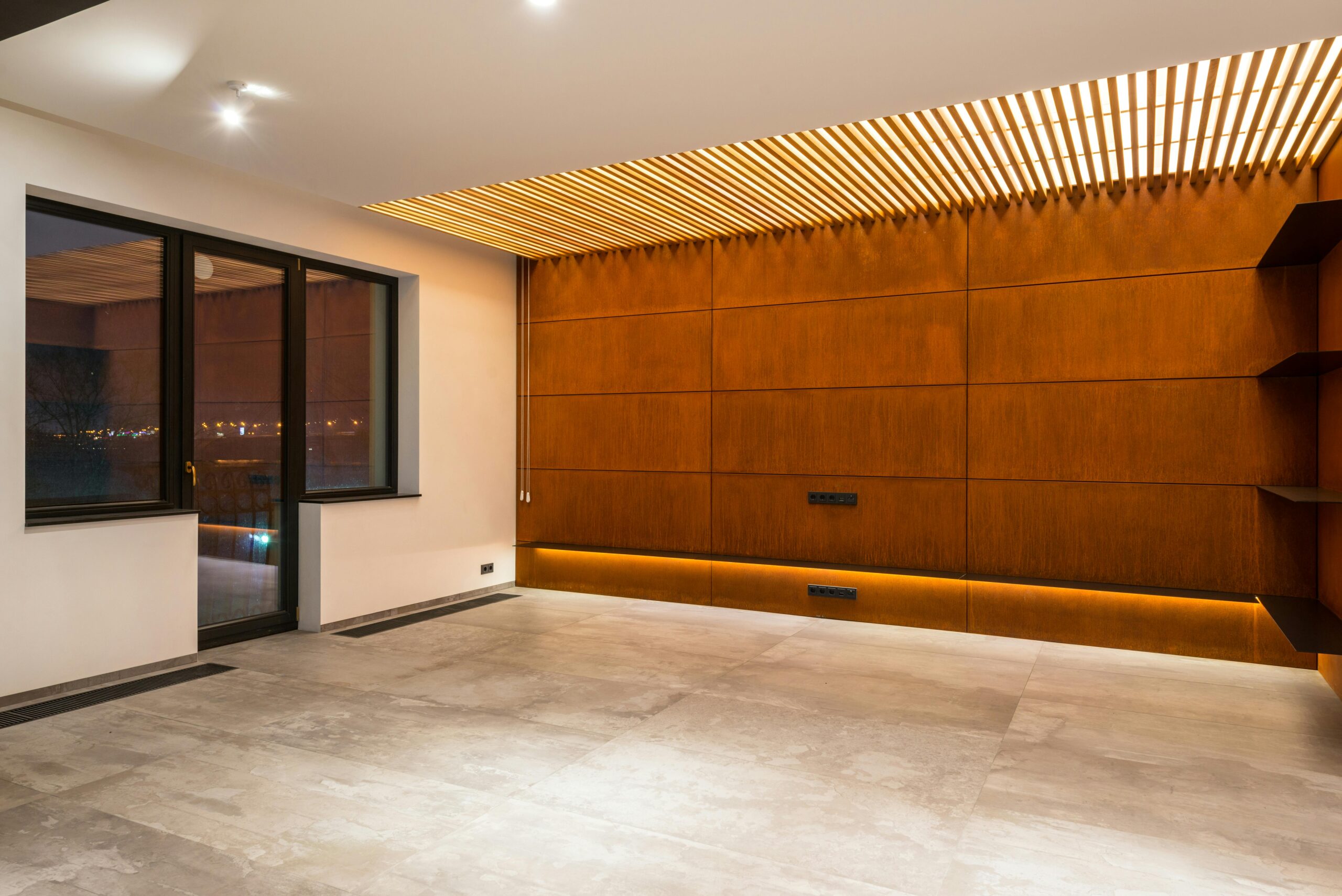 Woman relaxing in a mountain resort suite